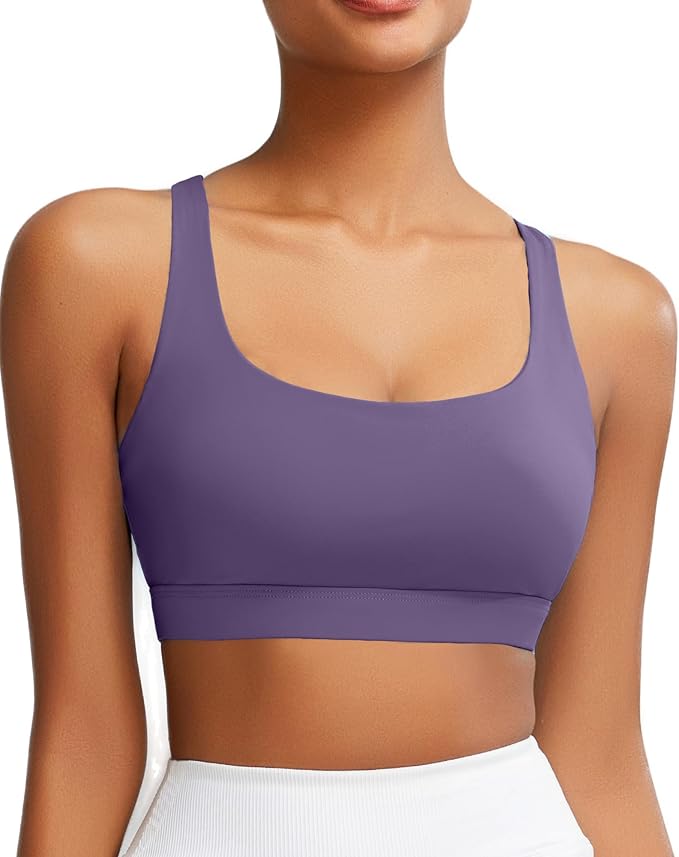RUNNING GIRL Sports Bra for Women, Molded Cup High Impact Sports Bras for Women with Sewn in Pads