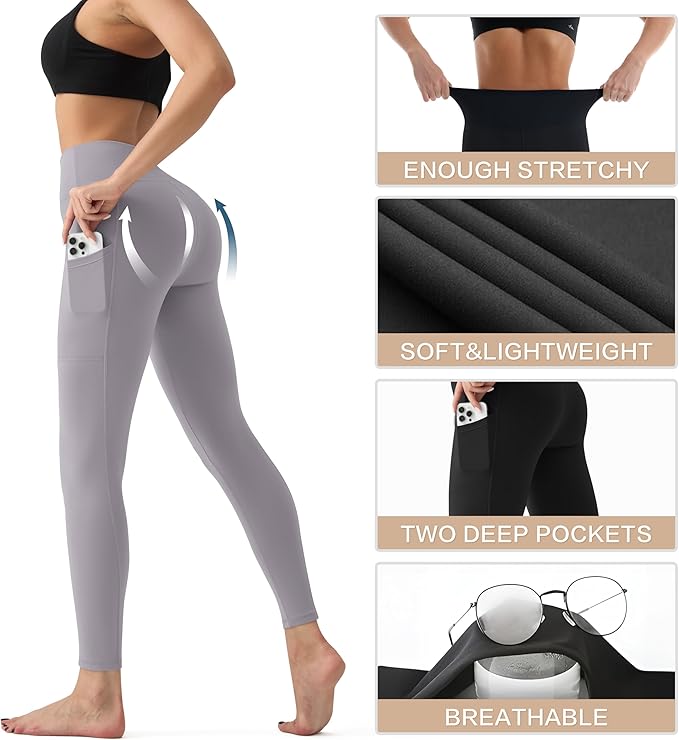 YUDSUD High Waisted Leggings for Women - Tummy Control Yoga Pants for Workout Running Athletic Women's Leggings Plus Size