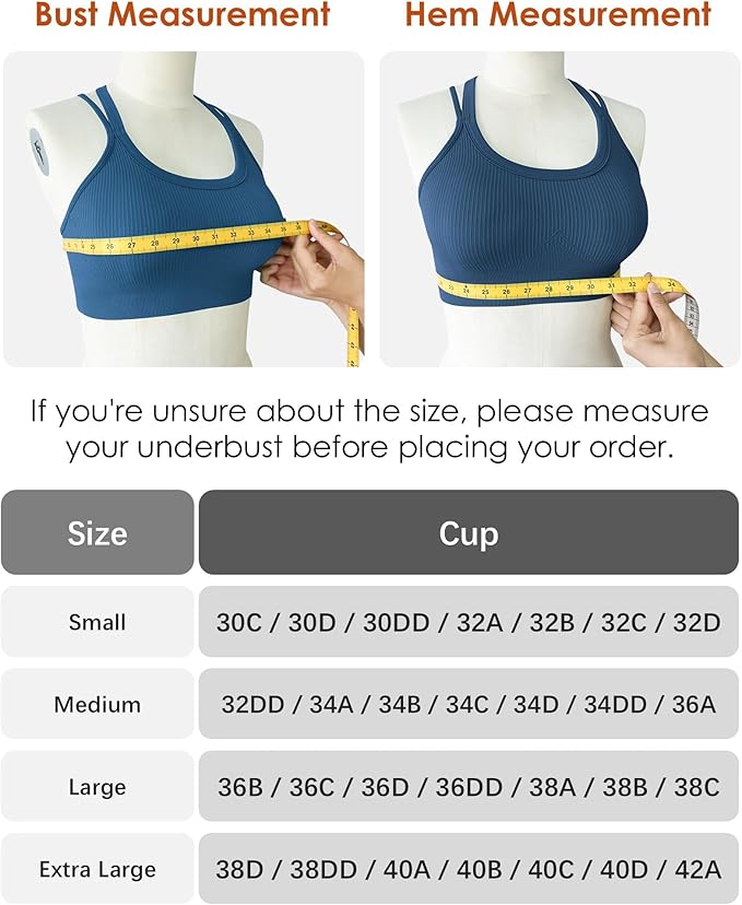 Sports Bras for Women HIigh Support, Criss-Cross Back Padded Strappy High Impact Sports Bras for Women Large Bust