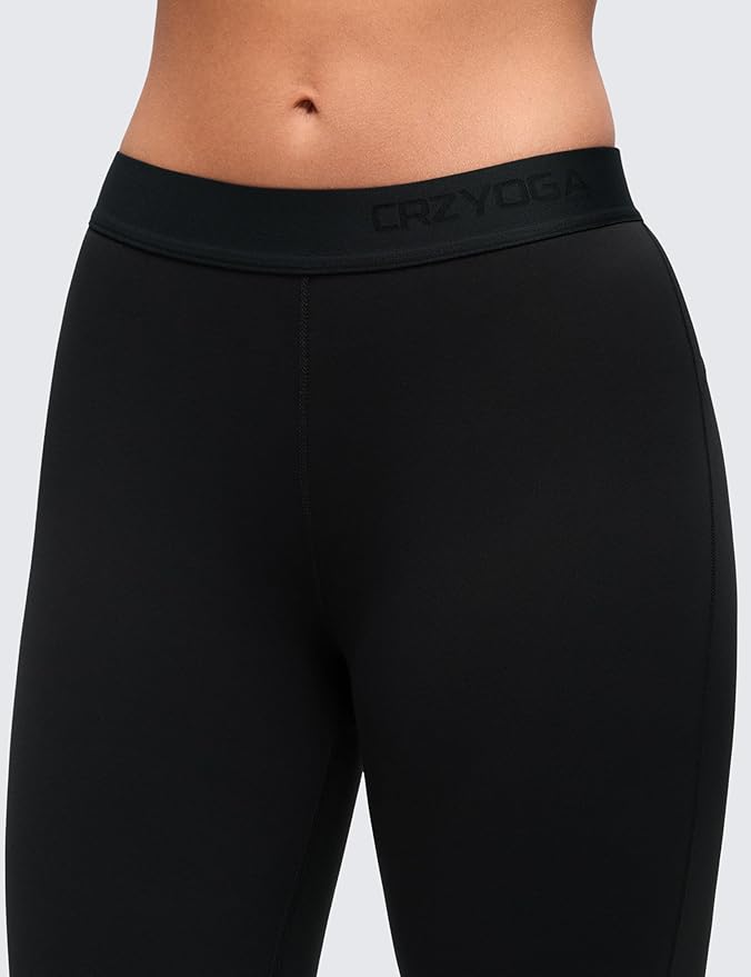 CRZ YOGA Softembrace Fleece Lined Thermal Underwear Set for Women - Soft Casual Base Layer Long Johns Warm Pajamas Top Bottom