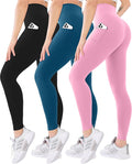 Blisset 3 Pack High Waisted Leggings for Women with Pockets Soft Active Tummy Control Pants for Yoga Running & Daily Wear