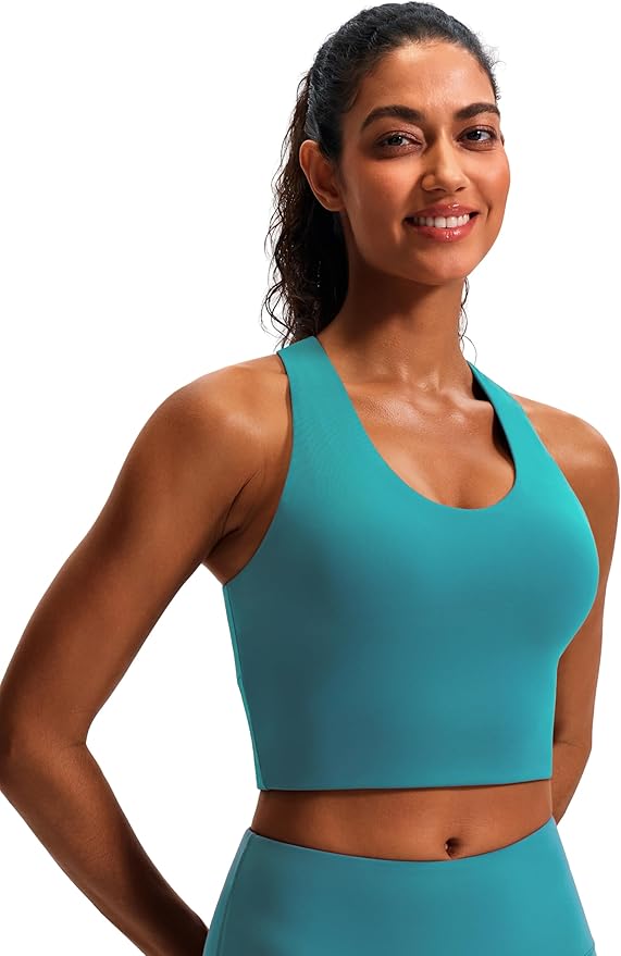 Sports Bras for Women Criss-Cross Back Padded Workout Tank Tops Medium Support Crop Tops for Women