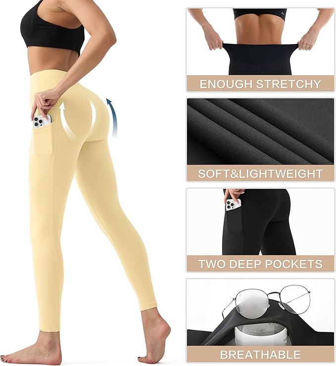 YUDSUD High Waisted Leggings for Women - Tummy Control Yoga Pants for Workout Running Athletic Women's Leggings Plus Size