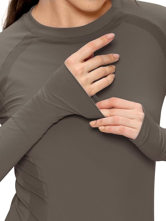 Long Sleeve Workout Tops for Women, Compression Shirt, Sports Running Shirt Breathable Athletic Top Slim Fit