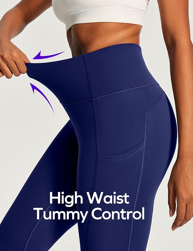 Ewedoos Capri Leggings for Women High Waisted Yoga Pants with Pockets for Women Tummy Control Workout Leggings Yoga Capris