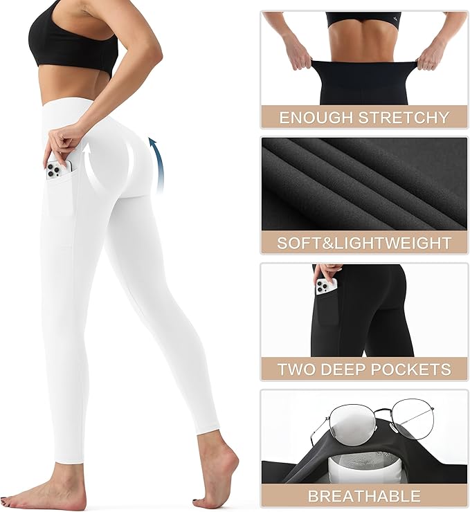 YUDSUD High Waisted Leggings for Women - Tummy Control Yoga Pants for Workout Running Athletic Women's Leggings Plus Size