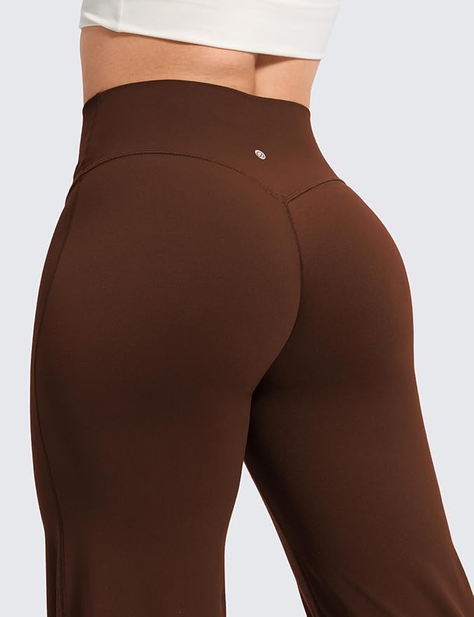 CRZ YOGA Softretch No Front Seam Wide Leg Pants 28''/ 30''/ 32" for Women - High Waist Yoga Lounge Buttery Soft Comfy Casual