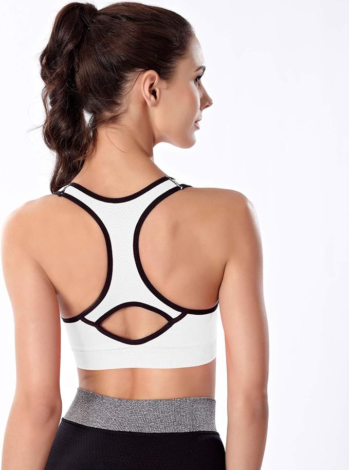 Double Couple Women Racerback Sports Bras for Women High Impact Workout Yoga Gym Fitness Bra