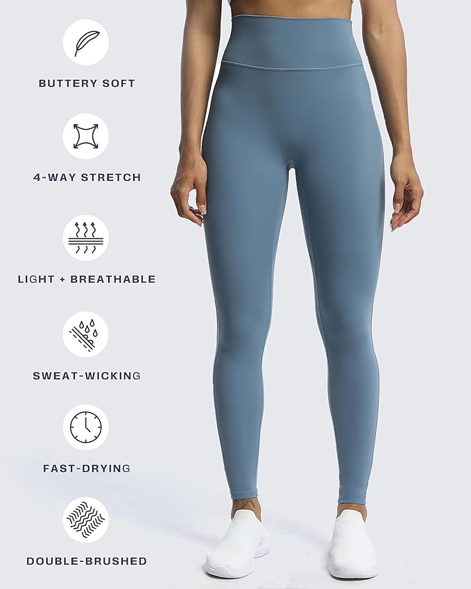 Aoxjox High Waisted Workout Leggings for Women Trinity Yoga Pants 26.5"