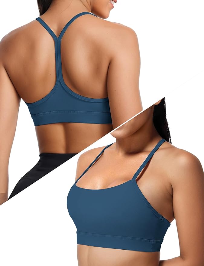 Buauty Sports Bra for Women, Y Back Light Support Workout Bra with Removable Pads for Yoga Pilates Gym
