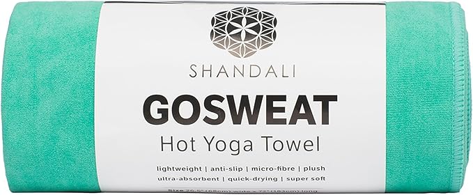 Shandali GoSweat Non-Slip Hot Yoga Towel with Super-Absorbent Soft Suede Microfiber in Many Colors, for Bikram Pilates and Yoga Mats.
