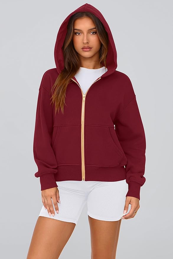 PRETTYGARDEN Hoodies for Women Sweatshirt Zip Up Hoodie Fall Fashion 2026 Trendy Long Sleeve Jackets Winter Clothing Outfits