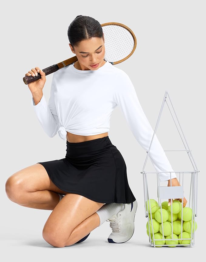 SANTINY Lightweight Long Sleeve Workout Tops for Women Breathable Gym Yoga Athletic Running Hiking Top UPF 50+ Sun Shirts