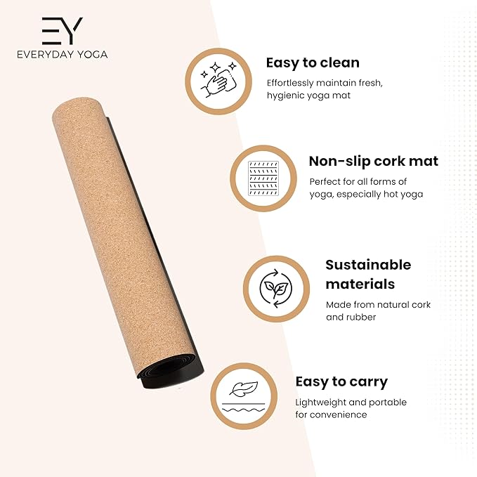 𝗘𝘃𝗲𝗿𝘆𝗱𝗮𝘆 𝗬𝗼𝗴𝗮 Mat Premium Edition, Non-Slip Exercise & Fitness Mat - Eco-Friendly, Anti-Tear, 3-5mm Thickness for Yoga, Pilates & Floor Workouts