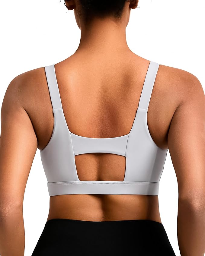RUNNING GIRL Sports Bra for Women High Support, Molded Cup High Impact Sports Bras with Sewn in Pads