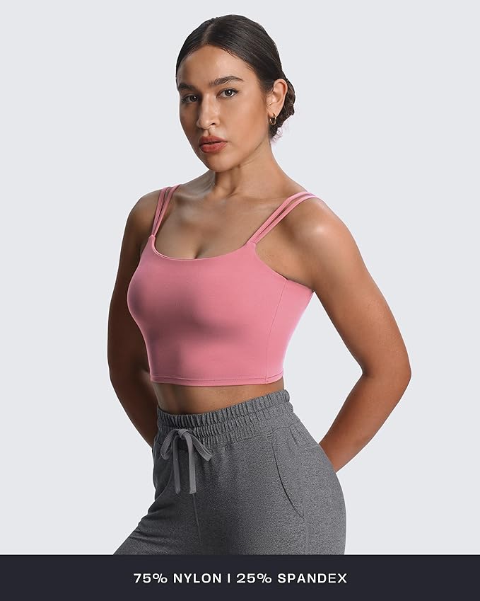 Aoxjox Women's Workout Sports Bras Fitness Yoga Crop Tank Metamorph Twist Back Cami