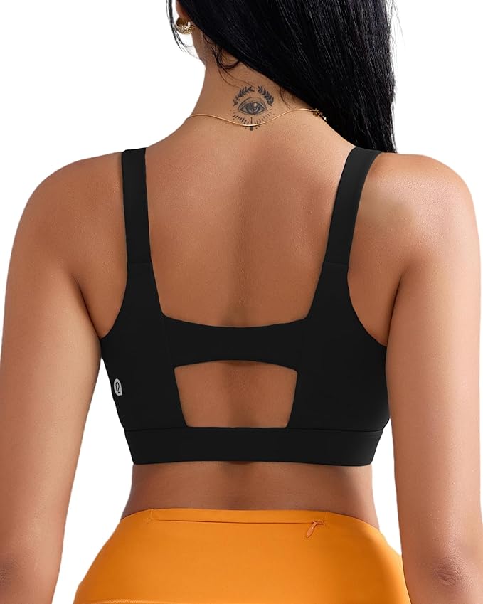 RUNNING GIRL Sports Bra for Women High Support, Molded Cup High Impact Sports Bras with Sewn in Pads