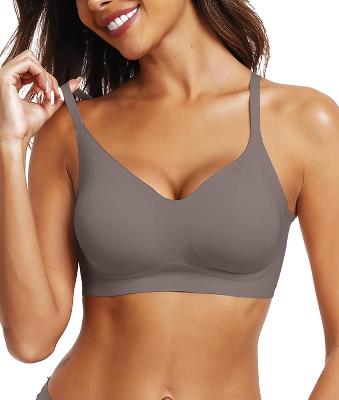 OEAK Womens Wireless Jelly Bras Comfortable Push Up Bra No Underwire Gel Bra Full Support Lift Everyday Seamless Tshirt Bras