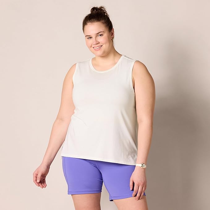 Amazon Essentials Women's Soft Cotton Relaxed-Fit Workout Tank Top (Available in Plus Size)