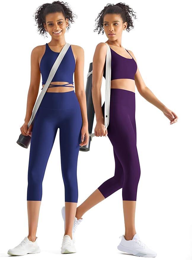 3 Pack Leggings with Pockets for Women,Butt Lift High Waisted Tummy Control Workout Yoga Pants Reg & Plus Size