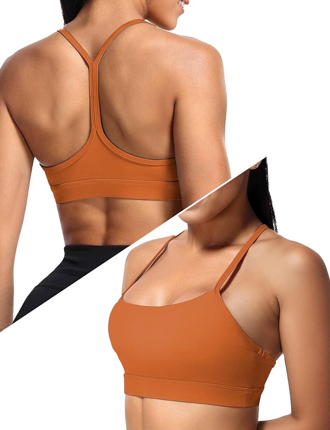 Buauty Sports Bra for Women, Y Back Light Support Workout Bra with Removable Pads for Yoga Pilates Gym