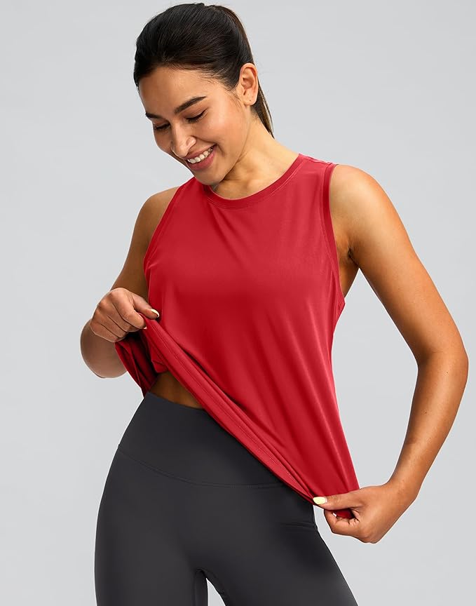 Women's Workout Tops Racerback Athletic Tank Tops Sleeveless Loose Fit Yoga Running Gym Shirts for Women