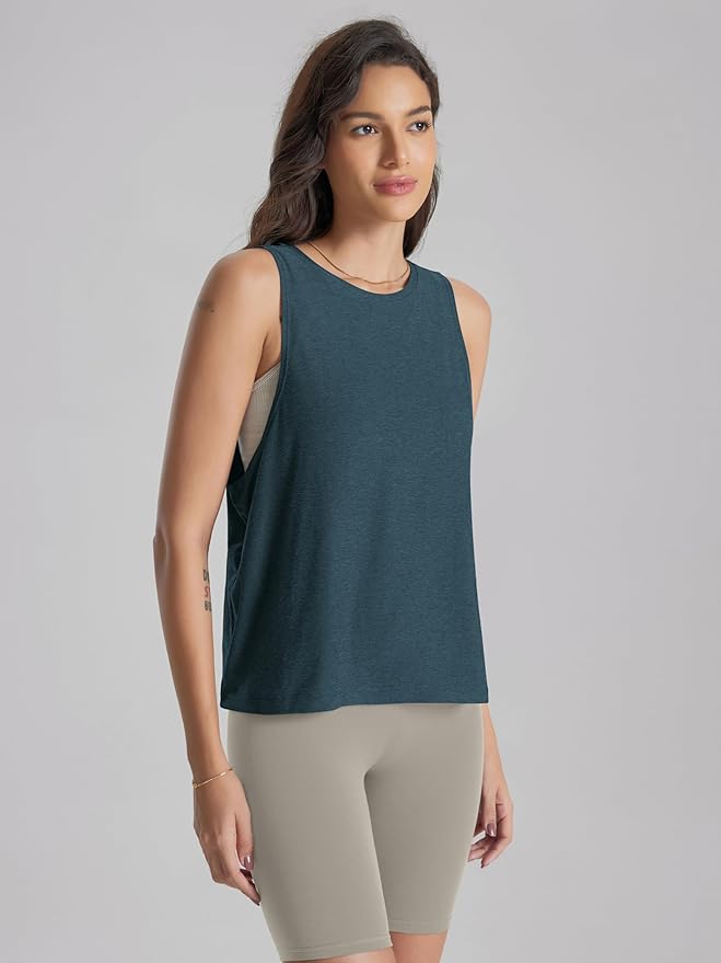ODODOS 3-Pack Loose Tank Tops for Women Sleeveless Gym Athletic Workout Tops Yoga Shirts