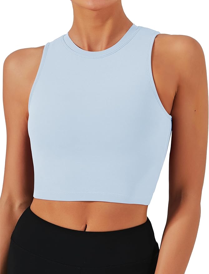 Natural Feelings Nudi Sports Bras for Women Removable Padded Yoga Tank Tops Sleeveless Fitness Workout Crop Tops