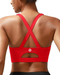 RUNNING GIRL Sports Bra for Women High Support,Molded Cup Strappy Running Sports Bras with Sewn in Pads