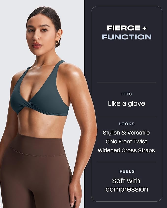 Aoxjox Women's Workout Sports Bras Fitness Satara Low Impact Bra Yoga Crop Tank