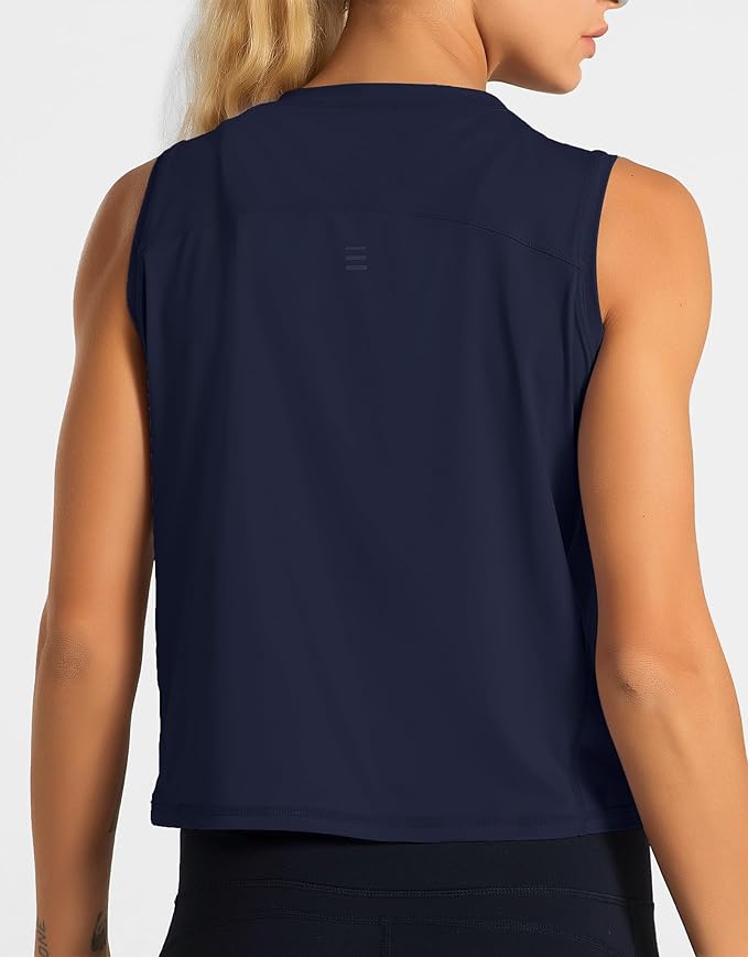 Dragon Fit Womens Ice Silk Workout Tank Tops Sleeveless Cropped Yoga Shirt for Running Gym Summer
