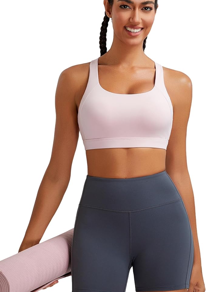 RUNNING GIRL Sports Bra for Women, Molded Cup High Impact Sports Bras for Women with Sewn in Pads