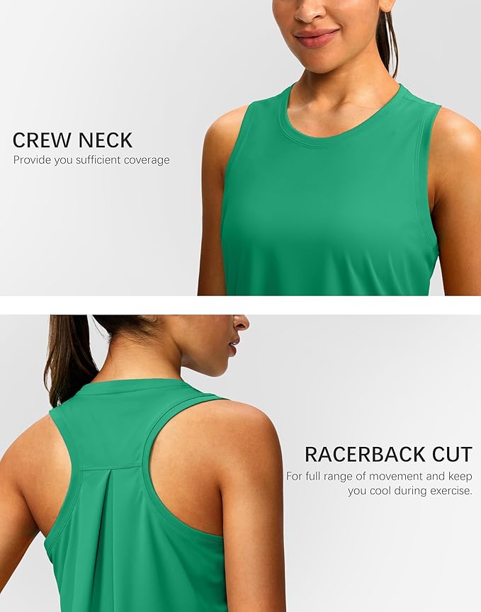 Women's Workout Tops Racerback Athletic Tank Tops Sleeveless Loose Fit Yoga Running Gym Shirts for Women