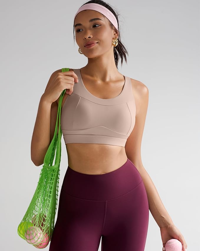 RUNNING GIRL High Impact Sports Bras for Women,Racerback Running Bra Workout Crop Tank Tops Longline Sports Bra Push up