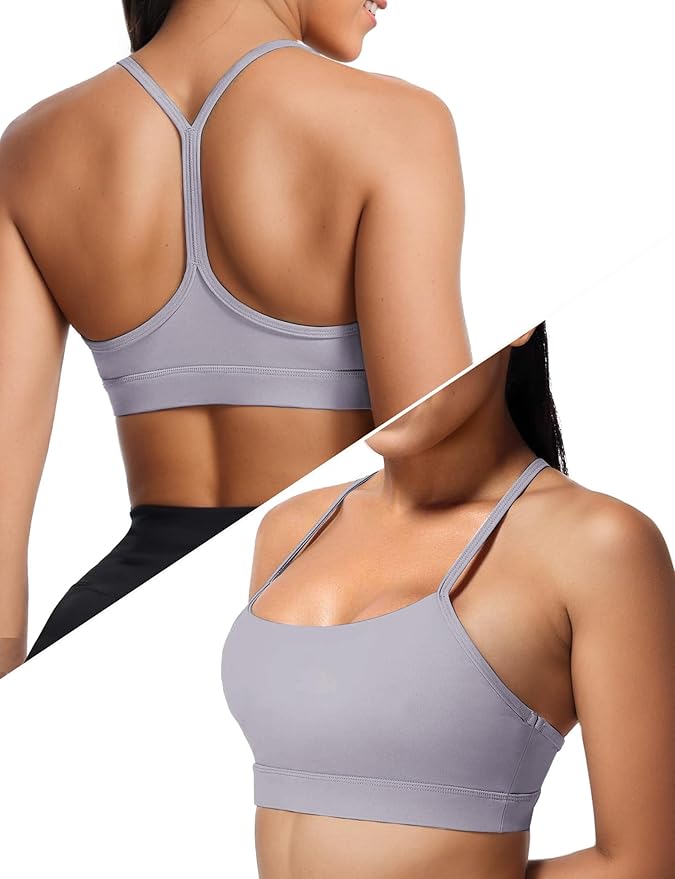 Buauty Sports Bra for Women, Y Back Light Support Workout Bra with Removable Pads for Yoga Pilates Gym