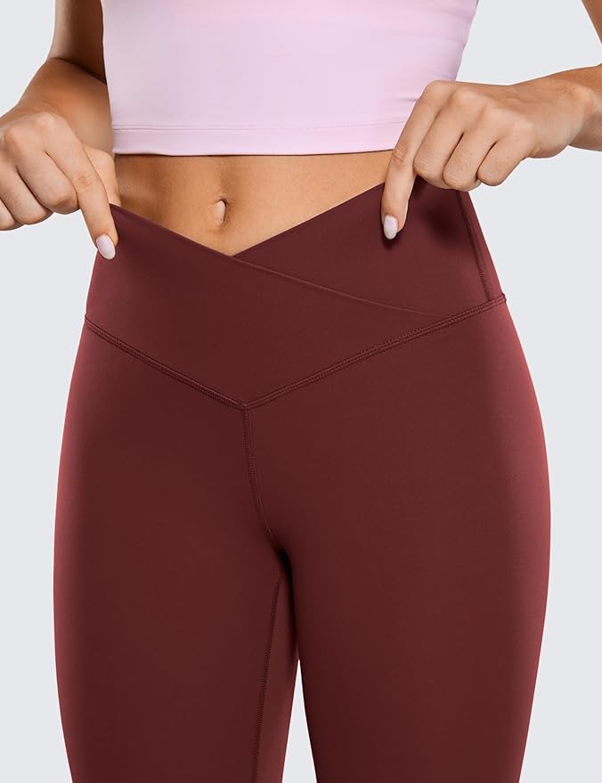 CRZ YOGA Butterluxe Crossover Waist Leggings 28" - Criss Cross Full Length Workout Athletic Womens Yoga Pants