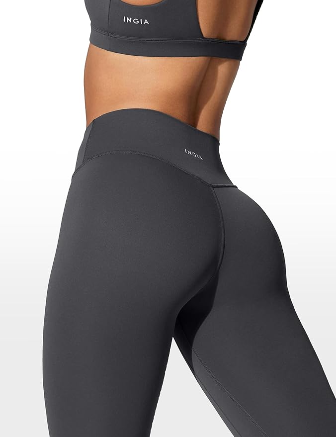 INGIA Womens High Waisted No Front Seam Lounge Yoga Legging 25" Workout Tummy Control Gym Yoga Pants