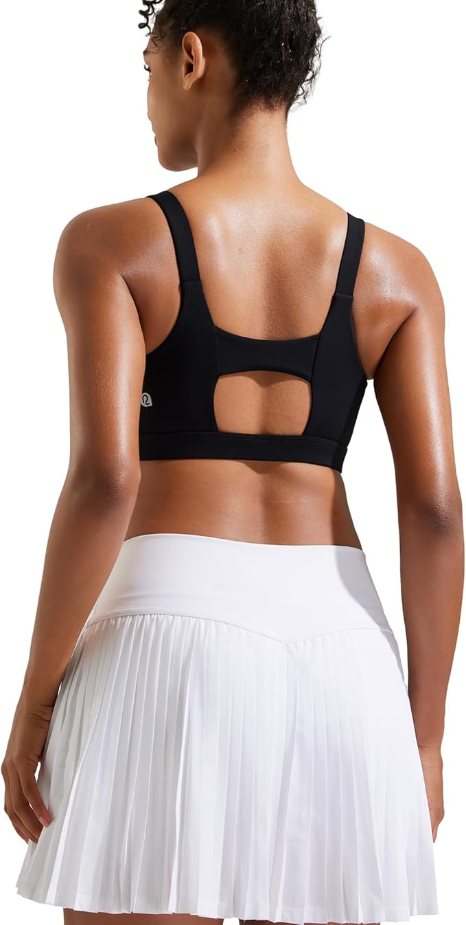 RUNNING GIRL Sports Bra for Women High Support, Molded Cup High Impact Sports Bras with Sewn in Pads