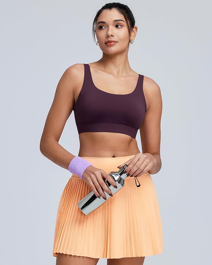 RUNNING GIRL Sports Bra for Women High Support, Molded Cup High Impact Sports Bras with Sewn in Pads Workout Running Bra