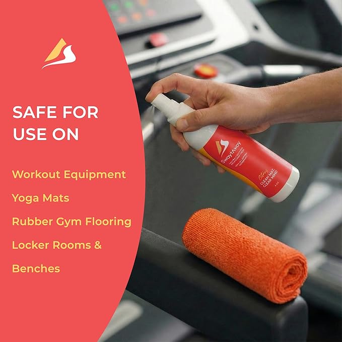 SwaytAway Travel Yoga Mat Cleaner Spray & Towel Kit, 4oz – Non Slip, No Rinse Plant-Based Citrus Essential Oil Mist for Gym, Pilates & Hot Yoga – Made in USA (1 Pack, Citrus)