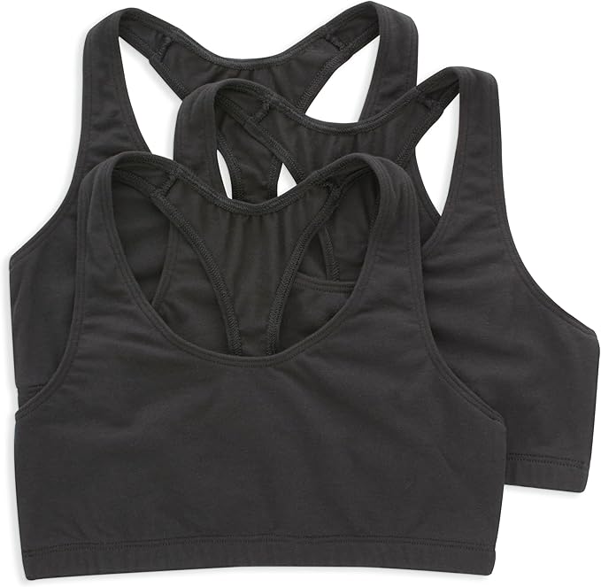 Hanes Women's Racerback Cotton T-Back Bralette (3 Pack)