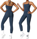 Women 2 Piece Workout Sets (NEW) Yoga Outfit Open Back Tank Top High Waisted Leggings Gym Sets Tracksuits