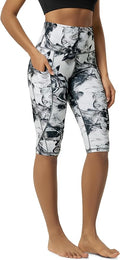 ODODOS Women's High Waisted Yoga Capris with Pockets, Tummy Control Non See Through Workout Athletic Running Capri Leggings