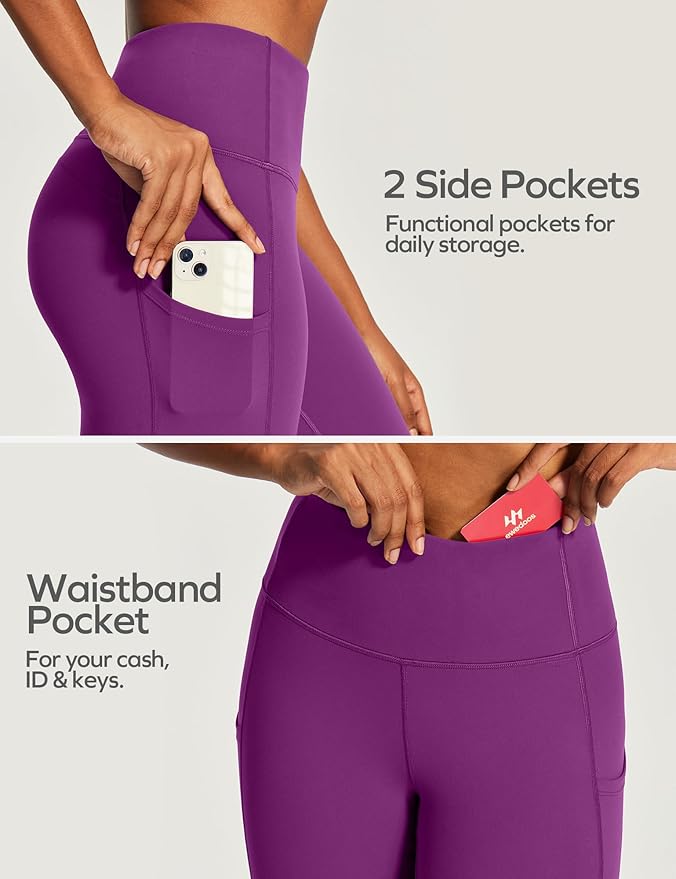 Ewedoos Capri Leggings for Women High Waisted Yoga Pants with Pockets for Women Tummy Control Workout Leggings Yoga Capris