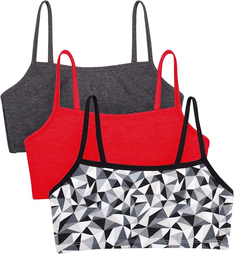 Fruit of the Loom Women's Spaghetti Strap Cotton Sports Bra - All-Day Comfort & Easy Movement