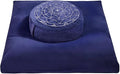 Zafu & Zabuton Meditation Cushion Set - Buckwheat Hull & Memory Foam Pillows, Ergonomic Support for Yoga, Mindfulness - Organic Velvet Cover, Large Size, Durable Comfort (Dark Blue)