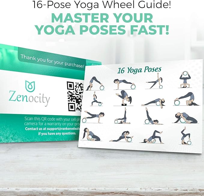 Yoga Back Roller - Yoga Wheel for Stretching and Back Pain Relief - Back Stretcher - Foam Roller - Balance Accessory for Stretching - Thick Padding for Comfort - Improve Flexibility