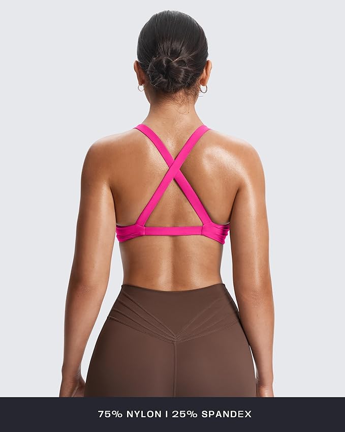 Aoxjox Women's Workout Sports Bras Fitness Satara Low Impact Bra Yoga Crop Tank