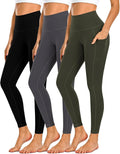 Dimore 4 Pack Workout Leggings for Women with Pockets,High Waisted Tummy Control Yoga Pants for Workout Running