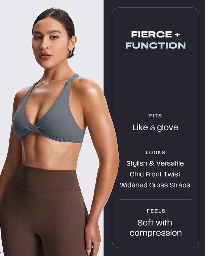 Aoxjox Women's Workout Sports Bras Fitness Satara Low Impact Bra Yoga Crop Tank